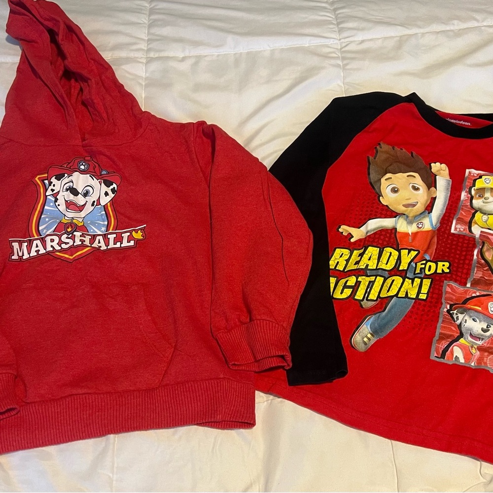 Paw Patrol fleece sweatshirt and long sleeve tee